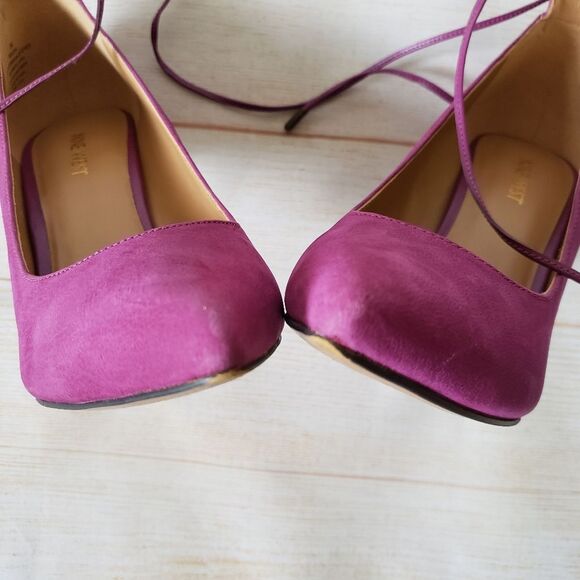 Nine West Ebba Leather Ankle Strap Pointy Toe Stiletto Heels Pumps Pink Size 8M - Picture 13 of 16